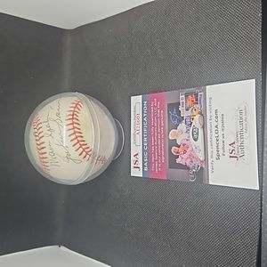 Warren spawn Johnny sain autographed baseball jsa cert included mint